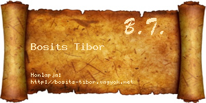 Bosits Tibor névjegykártya